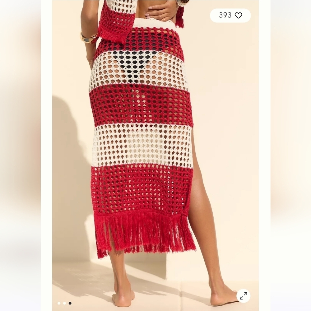 Farm Rio NWOTs Striped Crochet Skirt Set - Picture 10 of 12